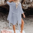 thumbnail image 3 of Ailaofu Womens Beachwear Cover Up, Long Sleeve Button Down Beach Shirt, 3 of 6