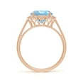 thumbnail image 2 of ANGARA Natural 2.3 ct Aquamarine Scalloped Halo Ring in 14K Rose Gold for Women (Size-9mm) | March Birthstone, Birthday, Anniversary, Jewelry Gift for Women | Natural Aquamarine Ring, 2 of 8