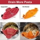 thumbnail image 2 of Clip On Strainer for Pots & Pans - Universal Pasta Strainer Silicone Food Strainer for Spaghetti Meat Fruit Vegetables, 2 of 5