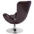 thumbnail image 2 of Egg Series Brown Leather Side Reception Chair, 2 of 6