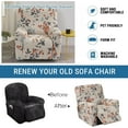 thumbnail image 5 of CHUNTIAN Stretch Recliner Slipcovers Printed Sofa Cover 4-Piece Fallon Collection Slipcover Lazy Boy Chair Covers Furniture Protector Recliner Chair Cover with Storage Pocket for Living Room, A2, 5 of 5