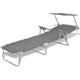 thumbnail image 2 of vidaXL Sun Lounger with Canopy Steel Grey, 2 of 5