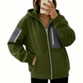 thumbnail image 5 of HomeDM Sweatshirt for Women Long Sleeve Full-Zip Hooded with Pocket Color Block Casual Outerwear, 5 of 8