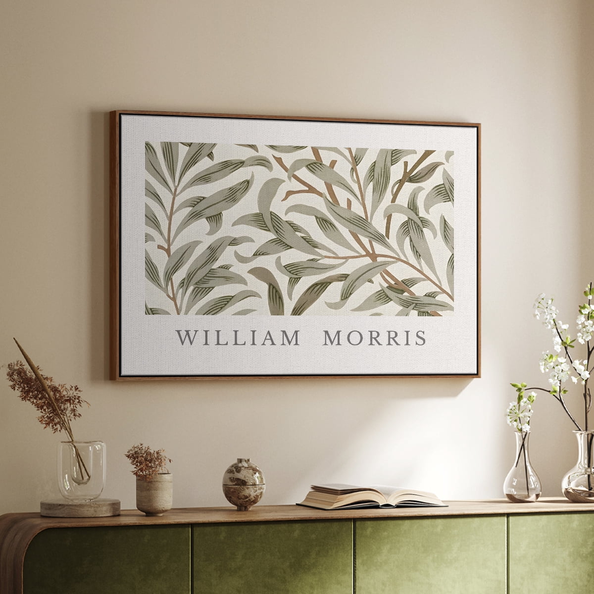 Vintage Botanical Print-LXIII By Wexford Home Framed in Walnut Wood Gallery Wrapped Canvas 27 in. x 41 in.