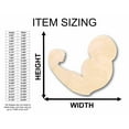 thumbnail image 2 of Unfinished Wood Flexing Arm Silhouette - Craft- up to 46" DIY 10" / 1/2", 2 of 3