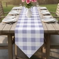 thumbnail image 6 of Purple Plaid Table Runner Linen Burlap Table Runner 70 Inches Long Spring Summer Farmhouse Buffalo Checkered Dresser Scarves for Kitchen Island Coffee Dining Party Wedding Holiday Decor 13"x70", 6 of 8