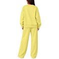 thumbnail image 4 of Stralyhd Women Long Sleeve Sweatshirt Set Crew Neck Tracksuit 2026 Fall Comfy Sweatsuit Outfits Sports 2 Pieces Set Yellow XL, 4 of 5