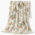 thumbnail image 2 of Calm Songbirds Berry Branches Vintage Watercolor Nature Artistry, Peaceful Botanical Scene, Warm Flannel Blanket for Cabin and Lodge, Garden Lovers Housewarming Gift, Botanical Home Decor, 2 of 9
