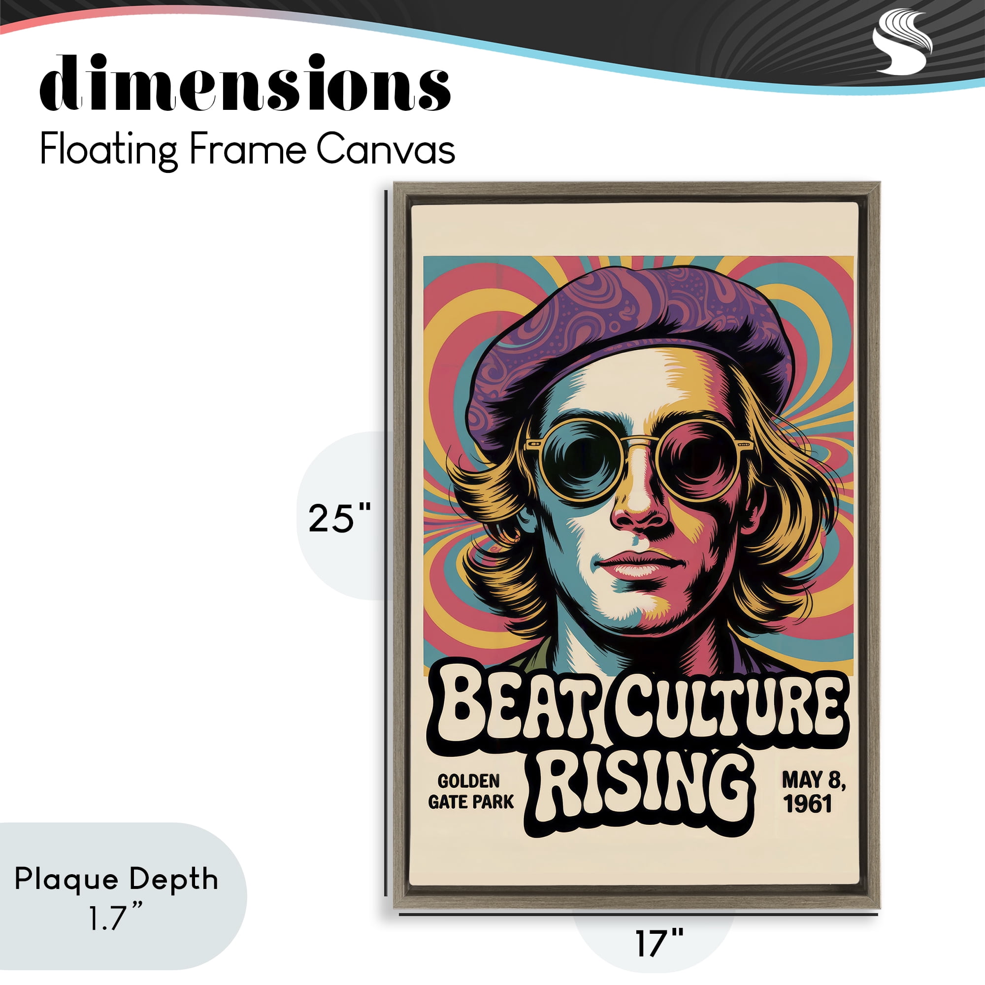 Stupell Industries Beat Culture Rising Poster Brown Framed Floater Canvas Wall Art, design by Andreas Magnusson