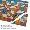thumbnail image 3 of 1000 PCS 1000 Piece Wooden jigsaw puzzles Small town snow scenery,Brain Challenge,Enjoy the puzzle solving process,1000 Piece Jigsaw Puzzle for Adults Challenging Charm Puzzle for Game Night, 3 of 6
