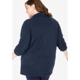 thumbnail image 2 of Woman Within Plus Size Microfleece Cardigan Shawl Collar Oversized Long Open Jacket, 2 of 4