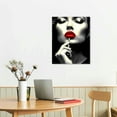 thumbnail image 2 of Nawypu  Wall Decorations for Living Room Red Lipped Smoking Woman Pictures Canvas Sexy Girl Smoking A Cigar Wall Art Modern Artwork Home Decor Giclee Framed Ready to Hang, 2 of 4