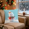 thumbnail image 5 of Lilixerw Christmas Pillow Cover,Linen Festival Pillowcase with Snowman Reindeer Santa Claus Pattern for Sofa Bed Decor,Xmas Theme Printed Holiday Home Bedding,18 x 18 inch Pillowcover, 5 of 6