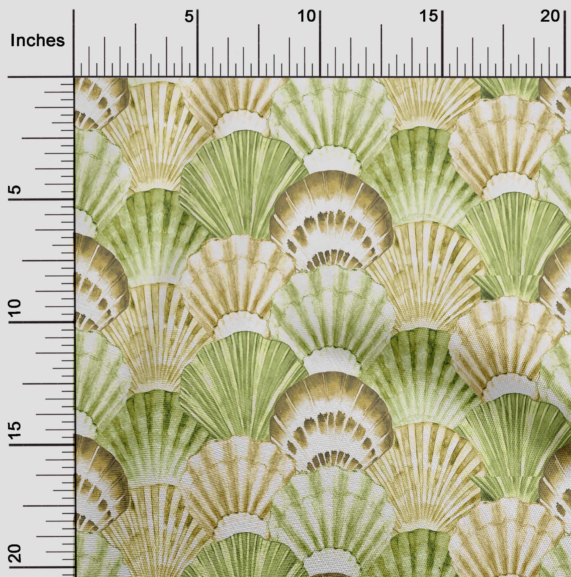 oneOone Cotton Jersey Mint Green Fabric Sea Shells Ocean Fabric For Sewing Printed Craft Fabric By The Yard 58 Inch Wide