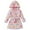 Light Pink, variant on Girls Flannel Hooded Bathrobe Kids Cute Cartoon Sleepwear Robe, Sizes 12-24M