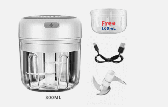 Electric 300ML Mini Garlic Chopper – USB Rechargeable Food Processor for Garlic, Chili, Onion, Fruits & Meat Mincer Blender