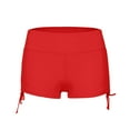thumbnail image 4 of Dorkasm Women's Swim Shorts High Waist Swimsuit Bottoms Adjustable Side Tie Bathing Suit Boy Shorts Bikini Board Shorts Red M, 4 of 5