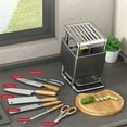thumbnail image 4 of Stainless Steel Knife Holder, Kitchen Knife Rack, Countertop Knife Organizer, Multifunctional Knife Storage, Rotatable Knife Holder, Kitchen Scissors Organizer, Water Tray Rack, 4 of 7