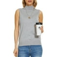 thumbnail image 6 of TTUHYWXI Sleeveless Turtlenecks Tops for Women Lightweight Knit Sleeveless Vest Stretchy Turtleneck (Grey, S), 6 of 6