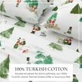thumbnail image 2 of Great Bay Home 4-Piece 100% Turkish Cotton Flannel Sheet Set, King, Watercolor Santa & Friends, 2 of 6