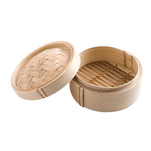 ACDANC 2pcs 8" Bamboo Steamers Chinese Dim Sum Cookers Dessert Lotus Leaf Rice Steamers Kitchen Cooking Tools with Cover