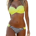 thumbnail image 1 of Ensembles de Bikinis Rehausseur pour Femmes 2 Pcs Maillots de Bain Patchwork, 1 of 6