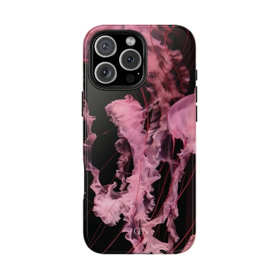 Cases Cover, Pink Jellyfish Tough Phone Case – Dual Layer Deep Sea Protective for iPhone 16 Pro Max, 16 Plus, 15, 14, 13, 12, 11, X, Samsung Galaxy S25, S24, S23, S22