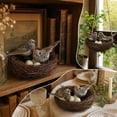 thumbnail image 4 of Artificial Sparrow Nest Set, 2 Clip On Birds with Rattan Nest and Faux Eggs, Realistic Feathered Ornaments for Tree and Wreath - Gray, 4 of 7