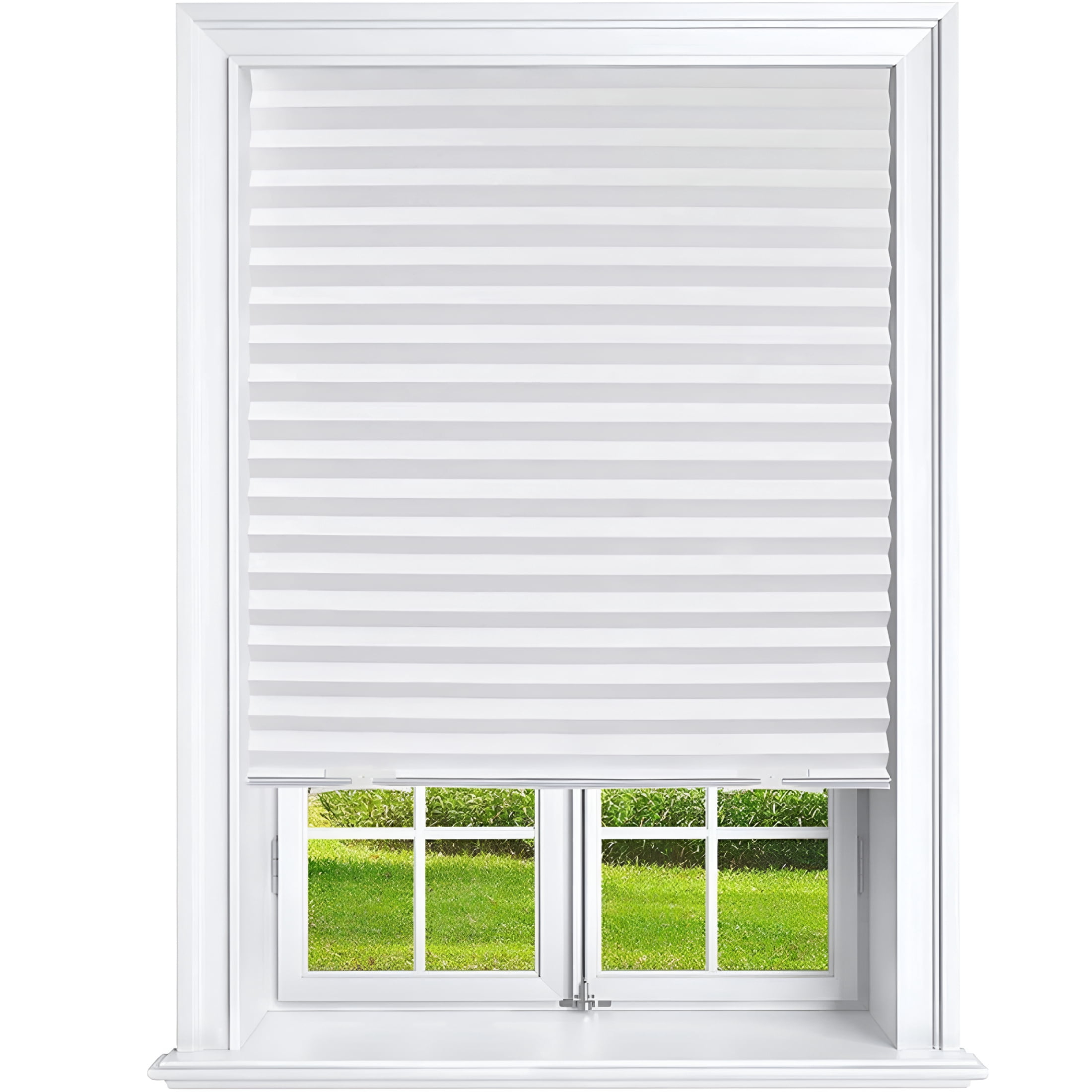 XIBUFE 2026 New Window Blinds Cordless No Drill Cut to Size Clip on Stick on Self Adhesive Temporary Blinds Pleated Paper Blinds for Windows Doors Shades for Home Bedroom Kitchen Bathroom