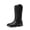 ALL BLACK, variant on DREAM PAIRS Women's Cowboy Boots Mid Calf Cowgirl Boots Square Toe Chunky Heel Embroidery Stitched Western Boots