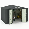 thumbnail image 1 of Gymax 10' x 7.7' Outdoor Storage Shed w/ 4 Vents Lockable Doors Waterproof & Windproof, 1 of 9