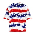 thumbnail image 4 of Cavosen American Flag Shirt Women Petite 4th of July Short Sleeve Round Neck Shirts USA Star Striped Print Shirts Lady XL Red White and Blue Casual Tops Patriotic Tunic Tees 2025 Patriotic Blouses, 4 of 4