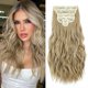 thumbnail image 1 of Fliace Extensiones de cabello con clip, 6 piezas de cabello natural y suave y mezclas bien extensiones de cabello postizos largos ondulados (20 pulgadas, 6 piezas de rubio sucio mixto), 1 of 5