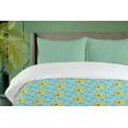 thumbnail image 4 of Ambesonne Yellow Submarine Duvet Cover Sets, Aqua Art Fish, 2-King, Aqua Yellow, 4 of 7