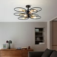 thumbnail image 3 of Camilla 28 in. 9-Light Indoor Matte Black Finish Semi-Flush Mount Ceiling Light with Light Kit, 3 of 5