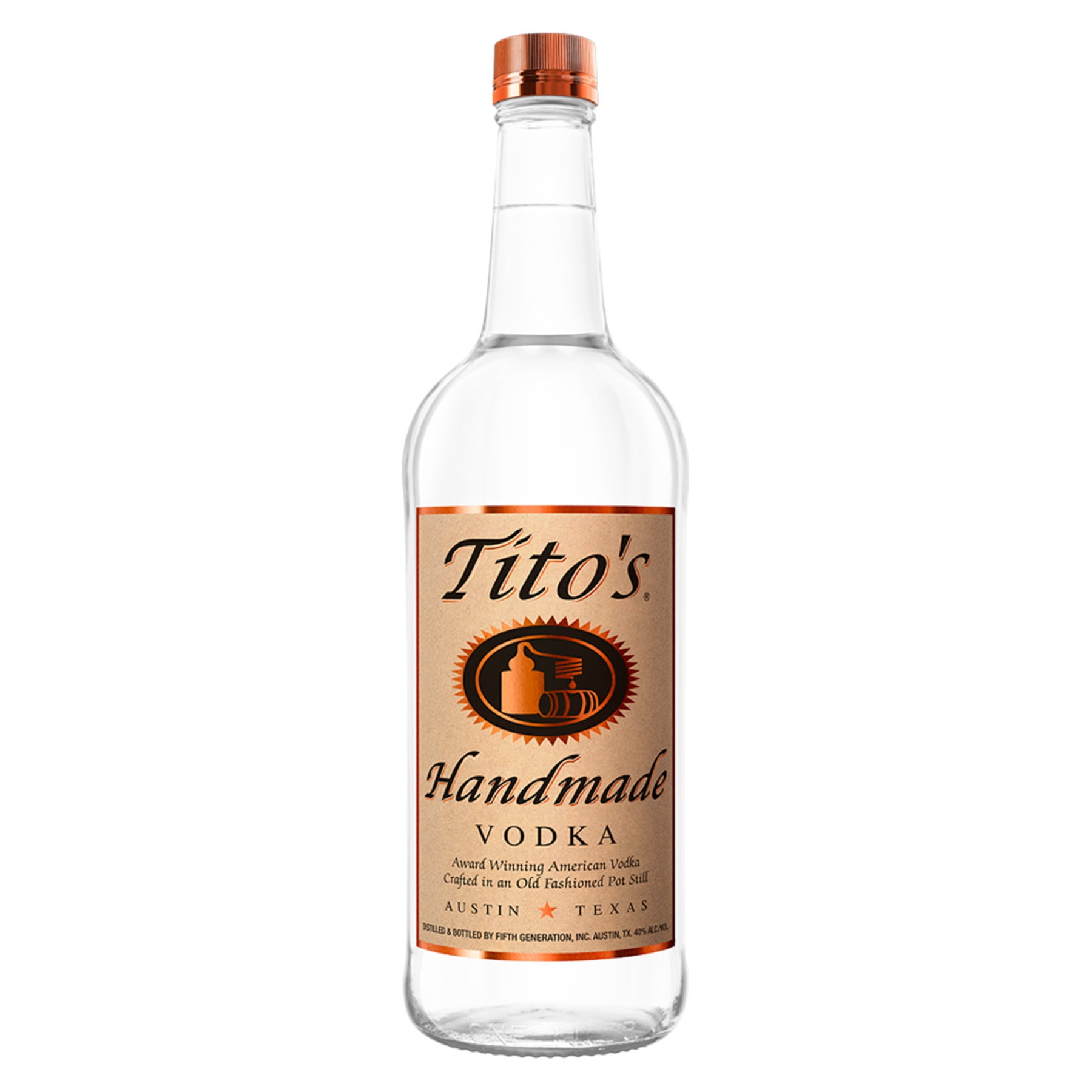 Tito's Handmade Vodka, 1 L Bottle, 40% ABV