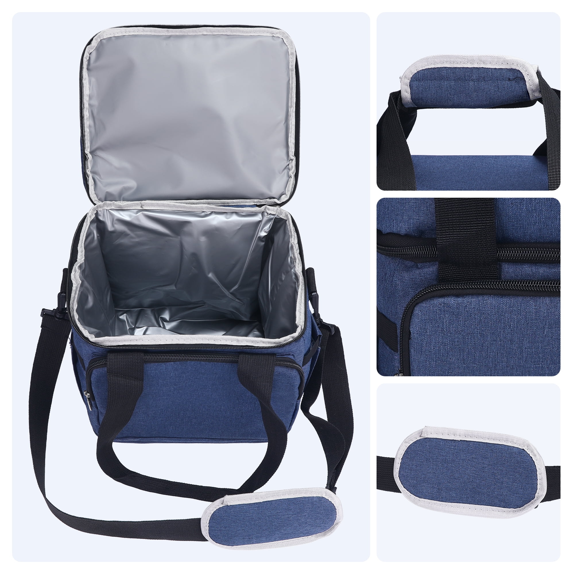 Unique Bargains Insulated Lunch Bag for Work, Office, Picnic Navy Blue