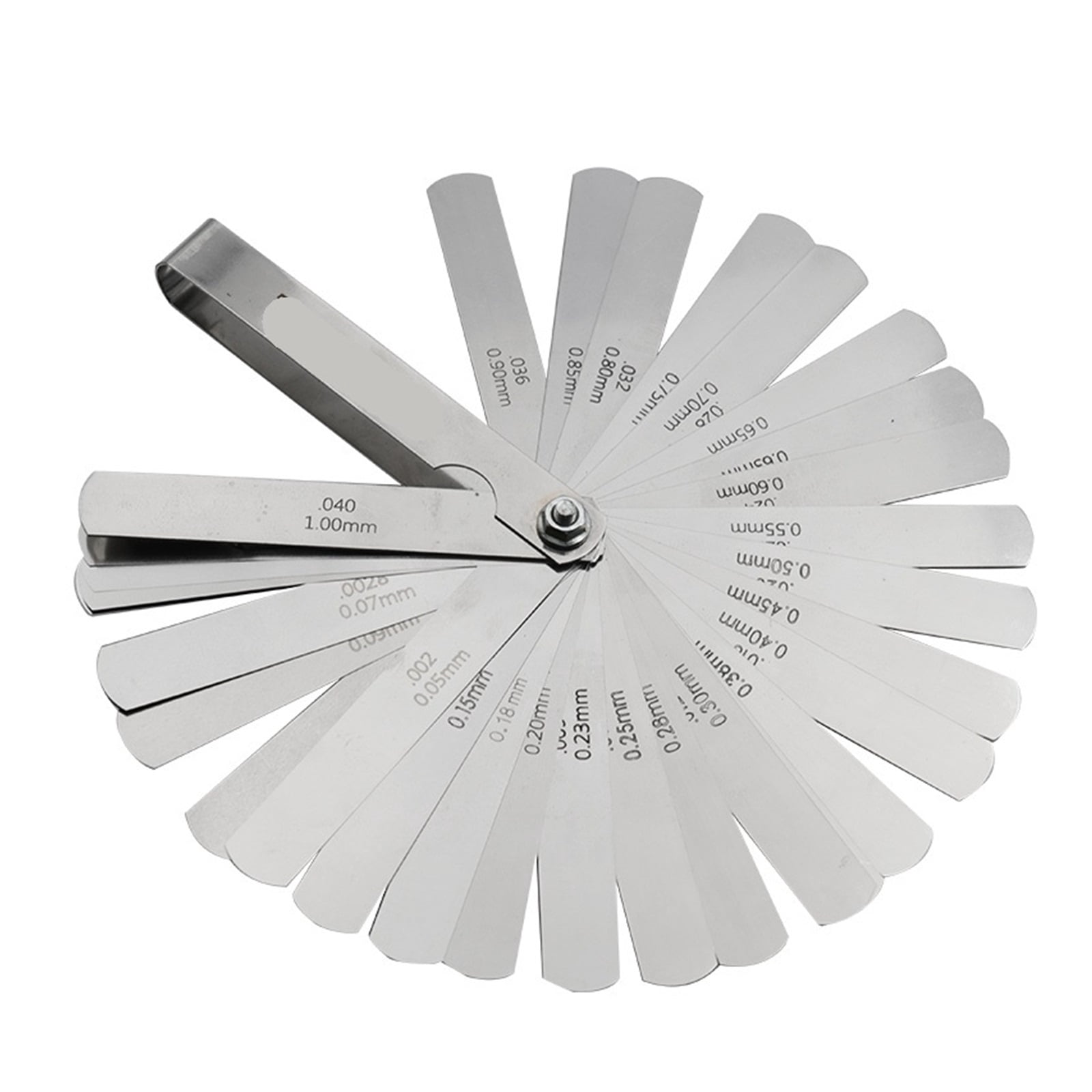 32 IN 1 Blade Feeler Gauge Metric and In Gap Measuring Tool Gauge Stainless Steel ,Easy Identification