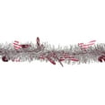 thumbnail image 3 of 50' x 3" Silver Christmas Candy Cane Wrapped Tinsel Garland - Unlit, 3 of 3