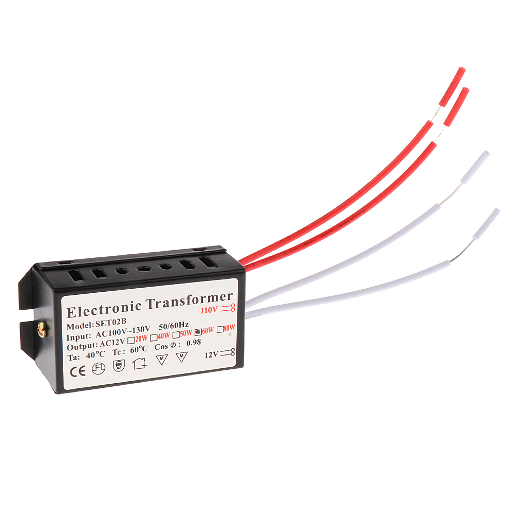 AC 110V To AC12V Low Voltage Transformer Converter Light Lamp