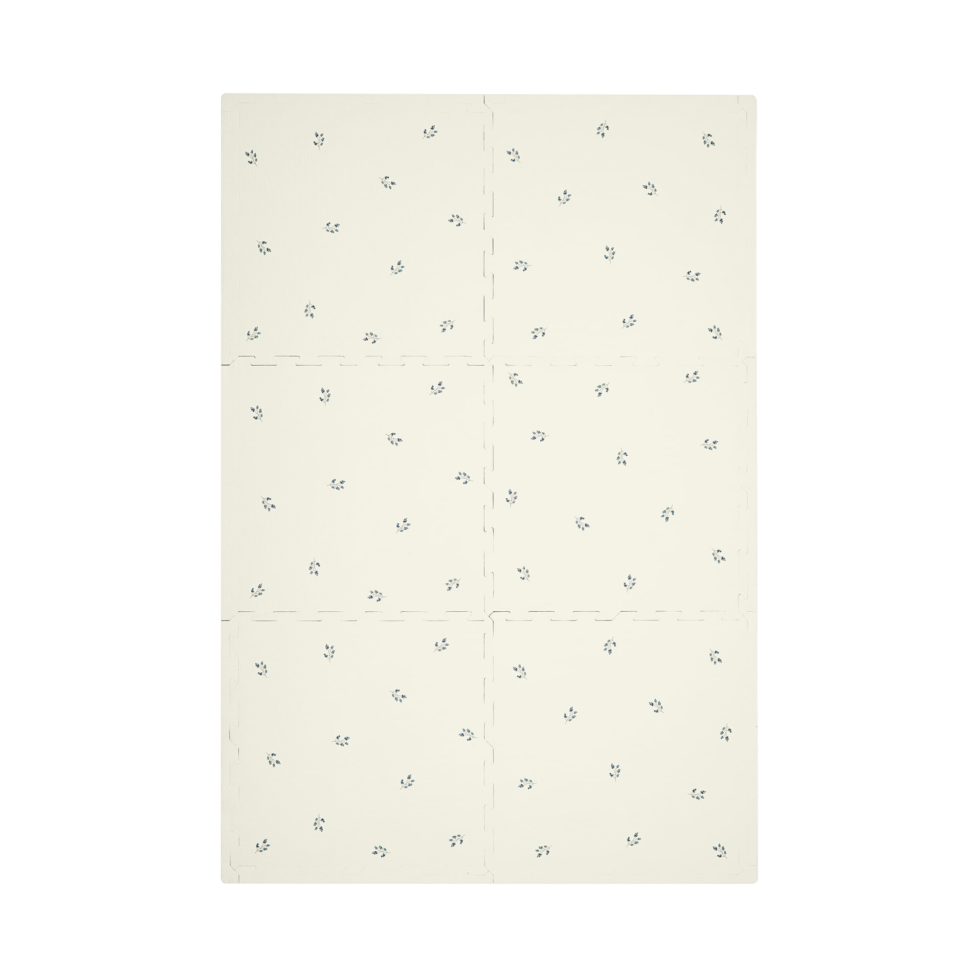 3 Sprouts Foam Puzzle Play Mat with Interlocking EVA Tiles for Toddlers, Babies and Kids in Blueberry Ivory
