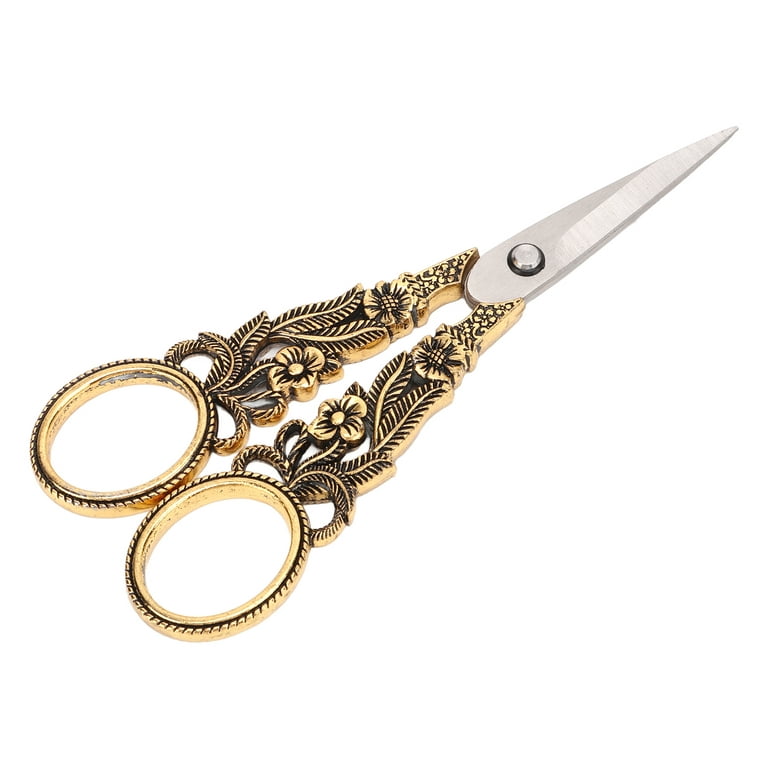 Stainless Steel Scissors, Stainless Steel Material Embroidery Scissors  Golden Small Size For DIY Crafts For Sewing 