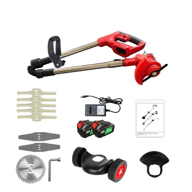 Handheld Electric Lawn Mower Foldable Trimmer Adjustable Garden Pruning Cutting Power Tools Lithium Battery 8 Accessory ,Easy to Use