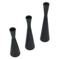 thumbnail image 5 of European Wrought Iron, Retro Modern Conical Set of 3 Stylish Black Candle Holders, 5 of 8
