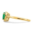 thumbnail image 5 of Auriga Fine Jewelry 14K Yellow Gold Pear Emerald and Diamond Halo Ring for Women Size 7, 5 of 6