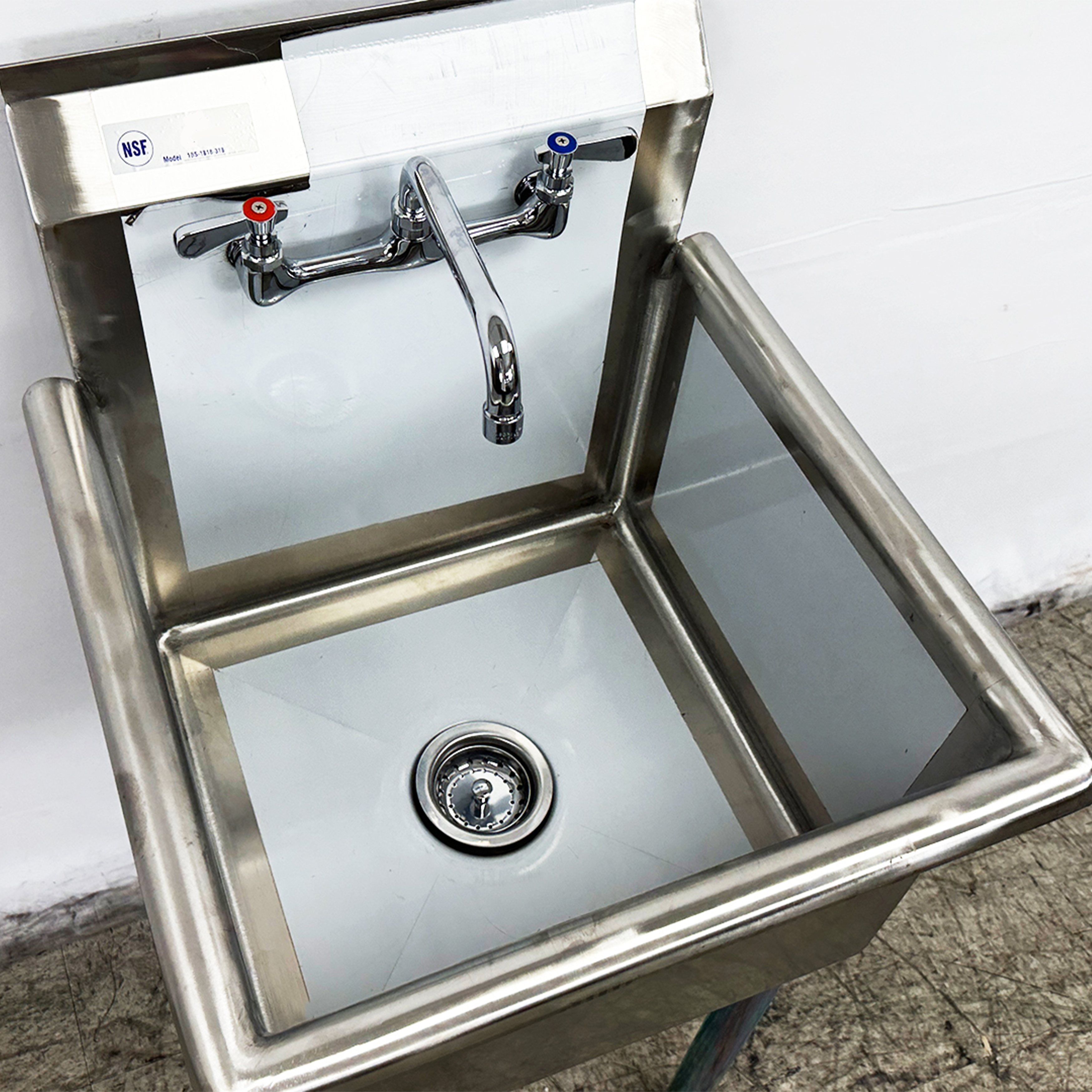 21 in. x 21 in. Stainless Steel 1-Compartment Utility Sink, NSF Sink with Faucet, Heavy Duty Sink