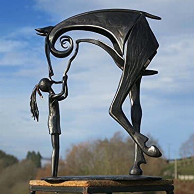Kiss Horse Escultura Metal Caballo Estatua Antiguo Metal Arte Decoración (Kissing Horse)