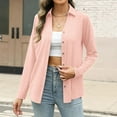 thumbnail image 5 of Women's Solid Color Button Down Lapel Collar Cardigan, Long Sleeve Open Front Lightweight Knit Cover Up, Casual Fall and Winter Layering Piece for Daily Wear, Work, Dating and Outing Occasions Pink, 5 of 8