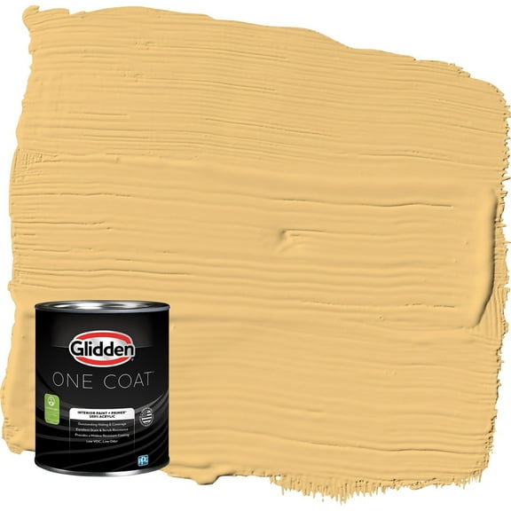 Glidden One Coat Gold Buff / Yellow Semi-Gloss Interior Paint with Primer, 1 Quart
