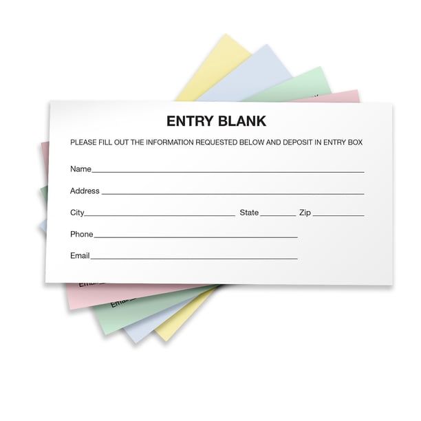 Entry Raffle Pads Excello Global Products 1500 Entry Forms - Includes 15 Blank Raffle ...
